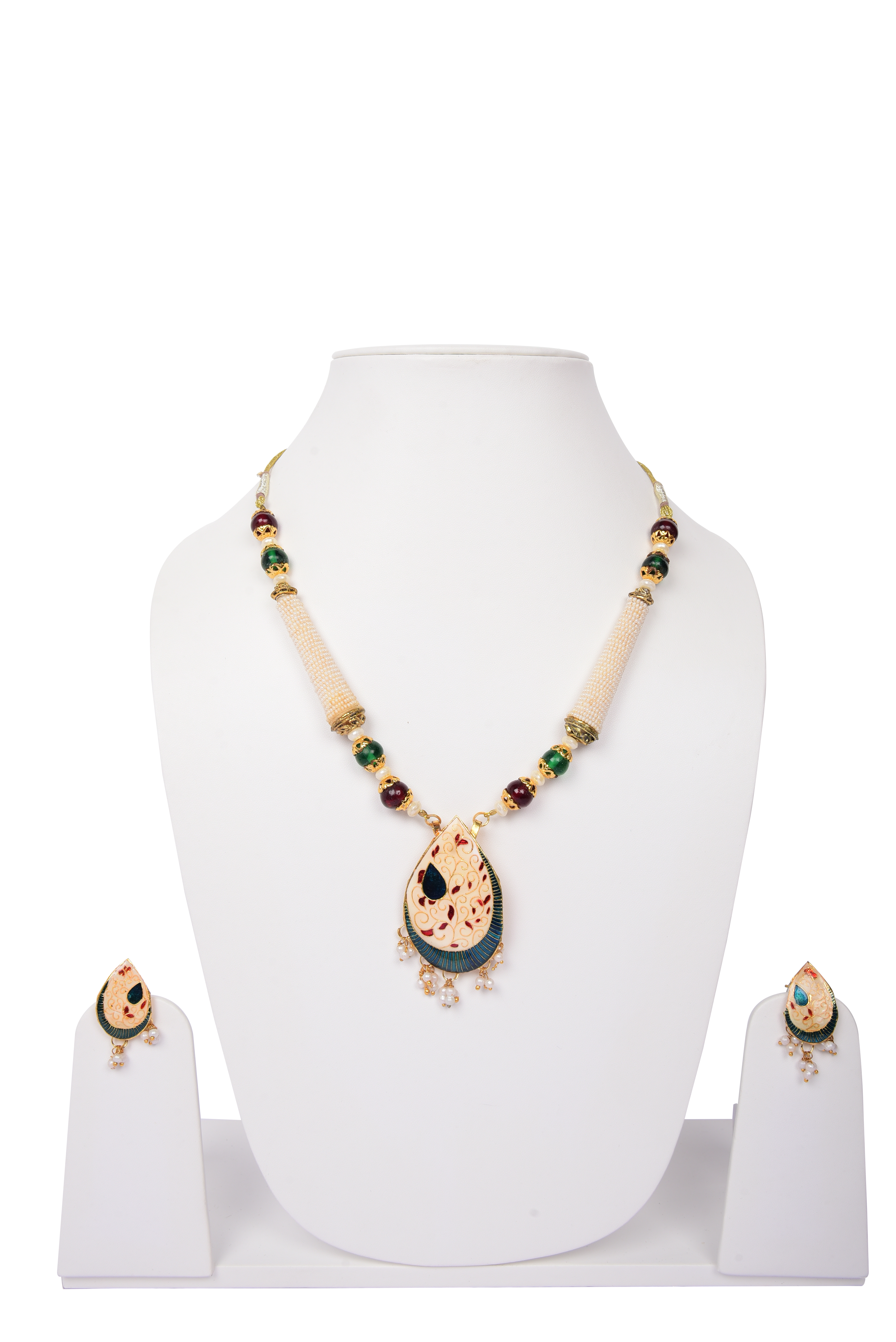 Namokriti Handcrafted Traditional Necklace & Earrings Set – Festive & Wedding Ready